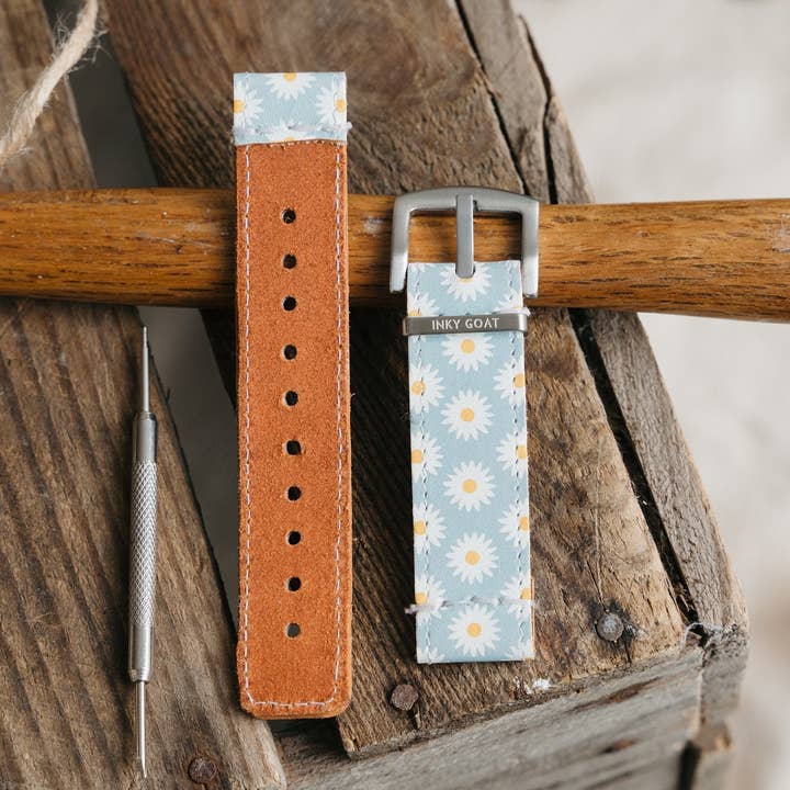 Leather Samsung Galaxy Watch Band Daisy Style for wholesale by Inky Goat