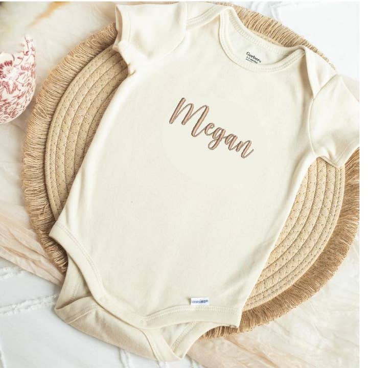 ART OF DOTS - Wholesale Bodysuit (Non-Footed) - Baby - Custom Embroidered Baby Name Onesie® for Newborn Gifts #40