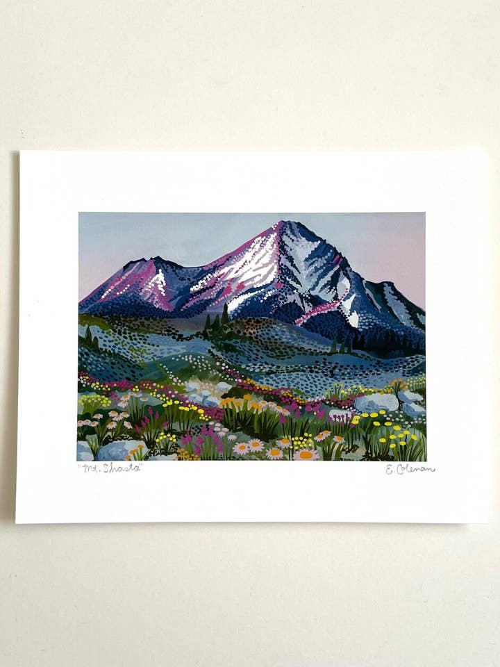 Mt. Shasta Wildflowers Giclee Art Print - gesigneerd voor wholesale door Botanical State of Mind