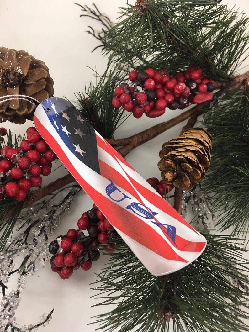 GP Originals - Wholesale Ornament - Snowboard Ornament- American Flag0