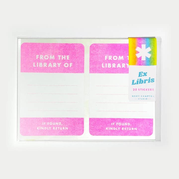 Ex-libris - pack d'autocollants Riso pour la vente par Next Chapter Studio