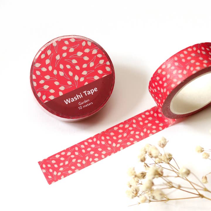 Ruban Washi Floral Rouge pour la vente par RippleSplash Studio