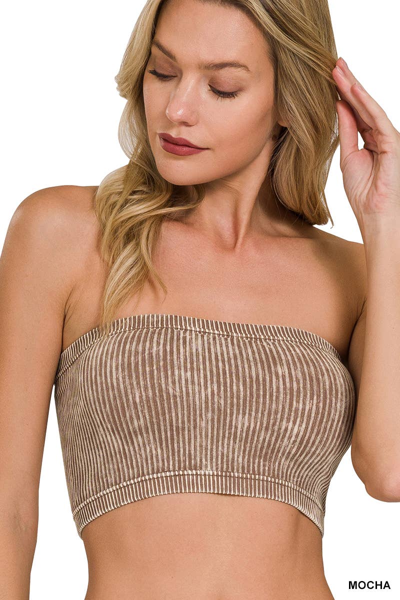 42POPS - Wholesale Bustier - Women's - ",,,.Premium washed seamless rib bandeau top bra13