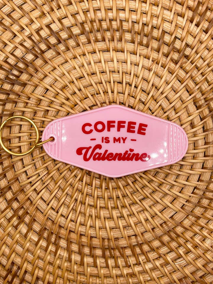 Coffee is My Valentine, porte-clés de style rétro, porte-clés Motel pour la vente par Jeanne Mari & Co