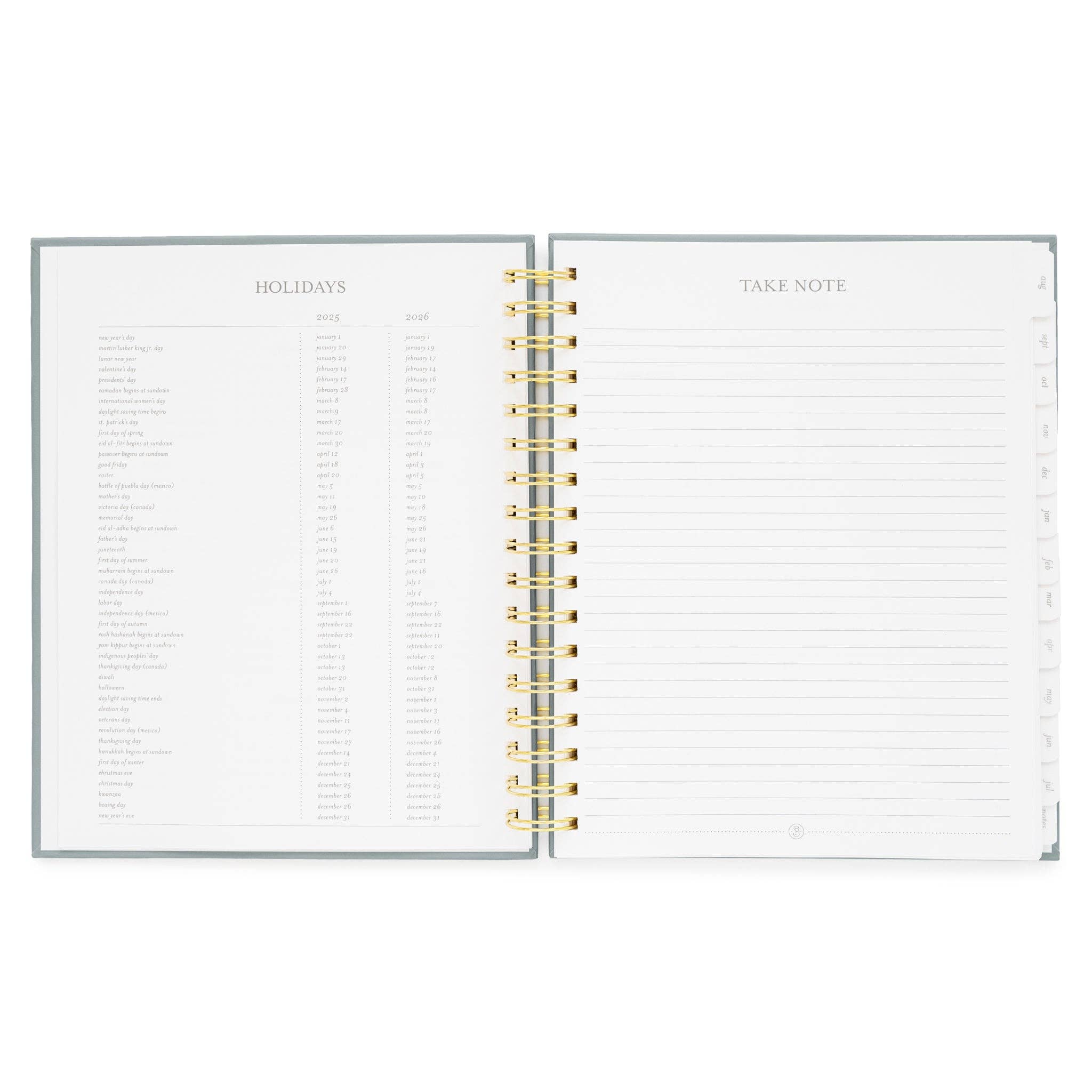 Sugar Paper - Wholesale Planner - 2025-2026 Dusty Blue Signature Spiral Academic Planner7