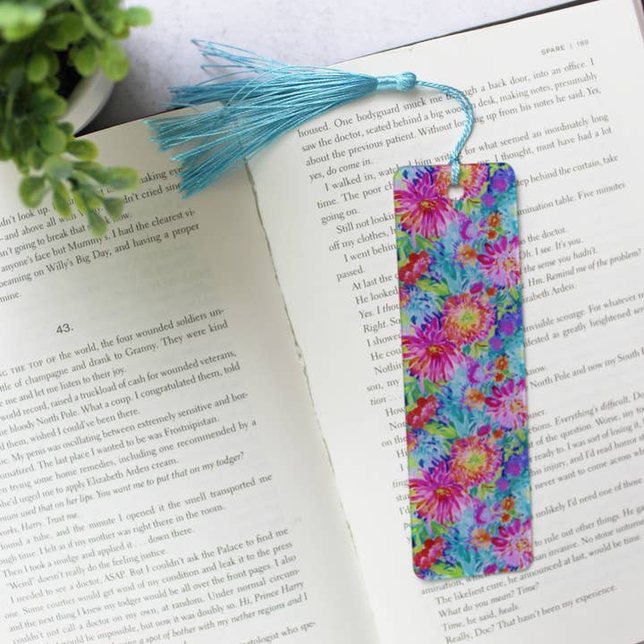 Pearl's Custom Creations - Wholesale Bookmark - Preppy Floral Bookmark