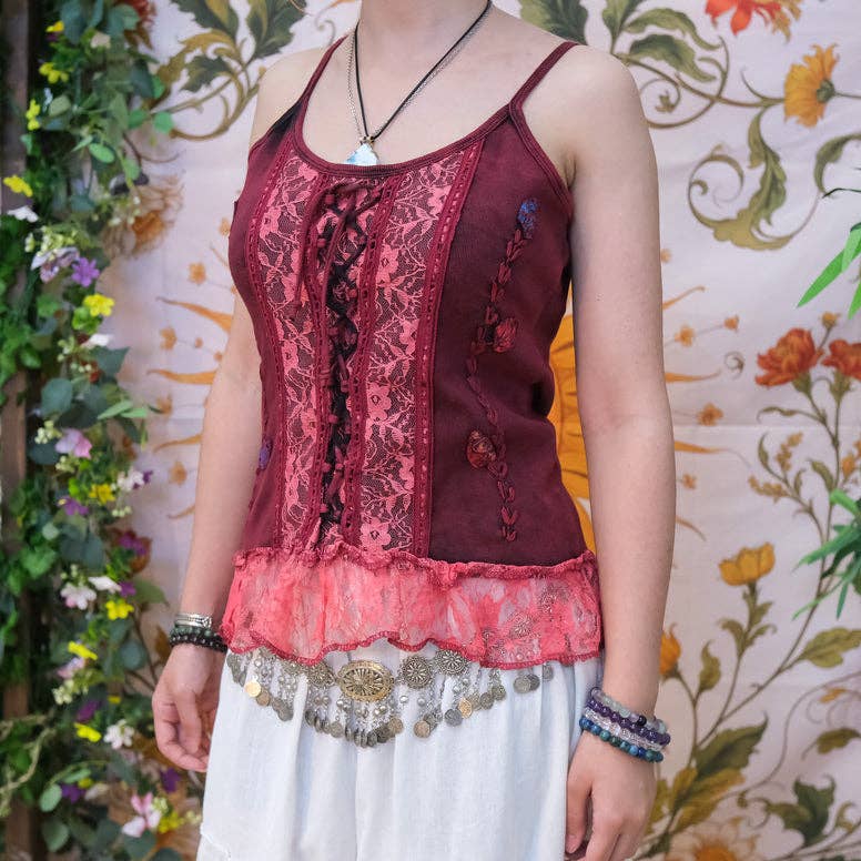 Karma Nepal Crafts - Vendita all'ingrosso Corsetto - Donna - Top in pizzo con corsetto boho3