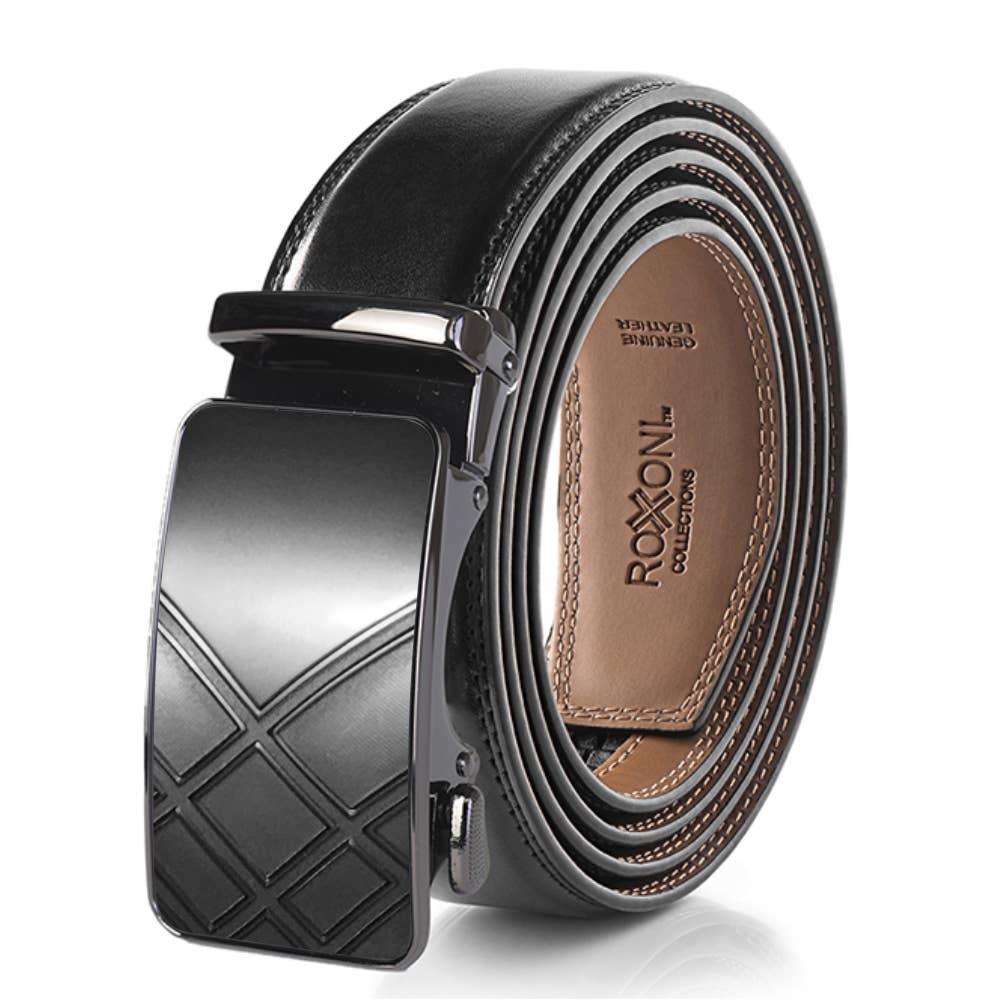 Roxoni - Wholesale Belt - Men's - Men’s Genuine Leather Ratchet Belt with Automatic Buckle11