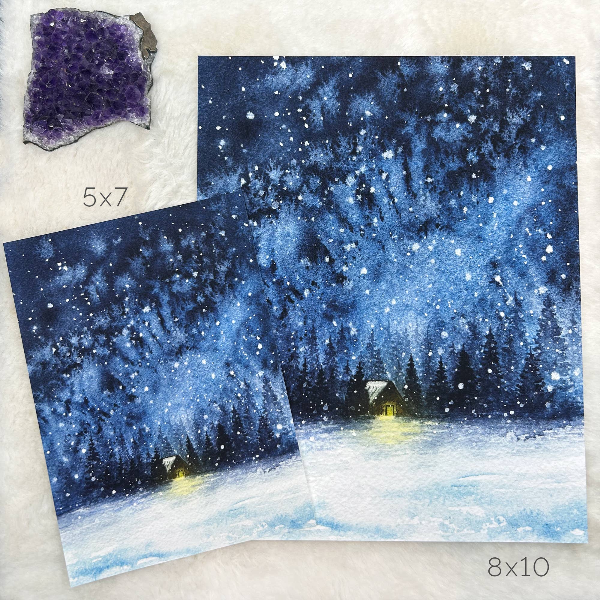 Green Artist Designs - Wholesale Art Print - Winter Cabin Art Print2