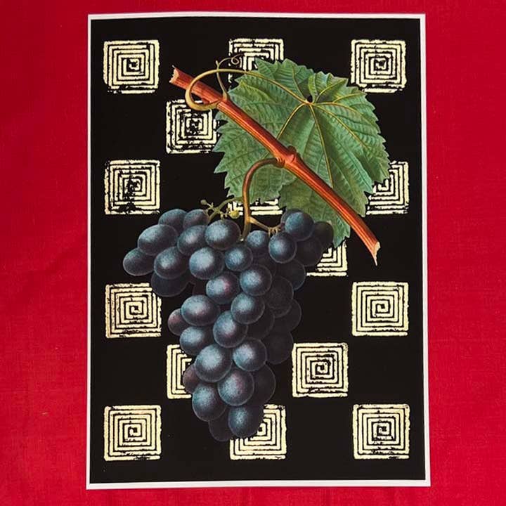 Luxury Art Print – Black Grapes with Gold Leaf (A3) for wholesale by delaVision