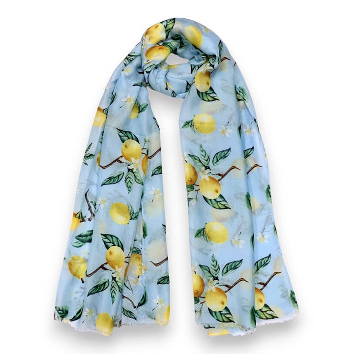 Lili Scarves (US Duty Free) – wholesale Scarf – Women's – Lemon Citrus Print Scarf