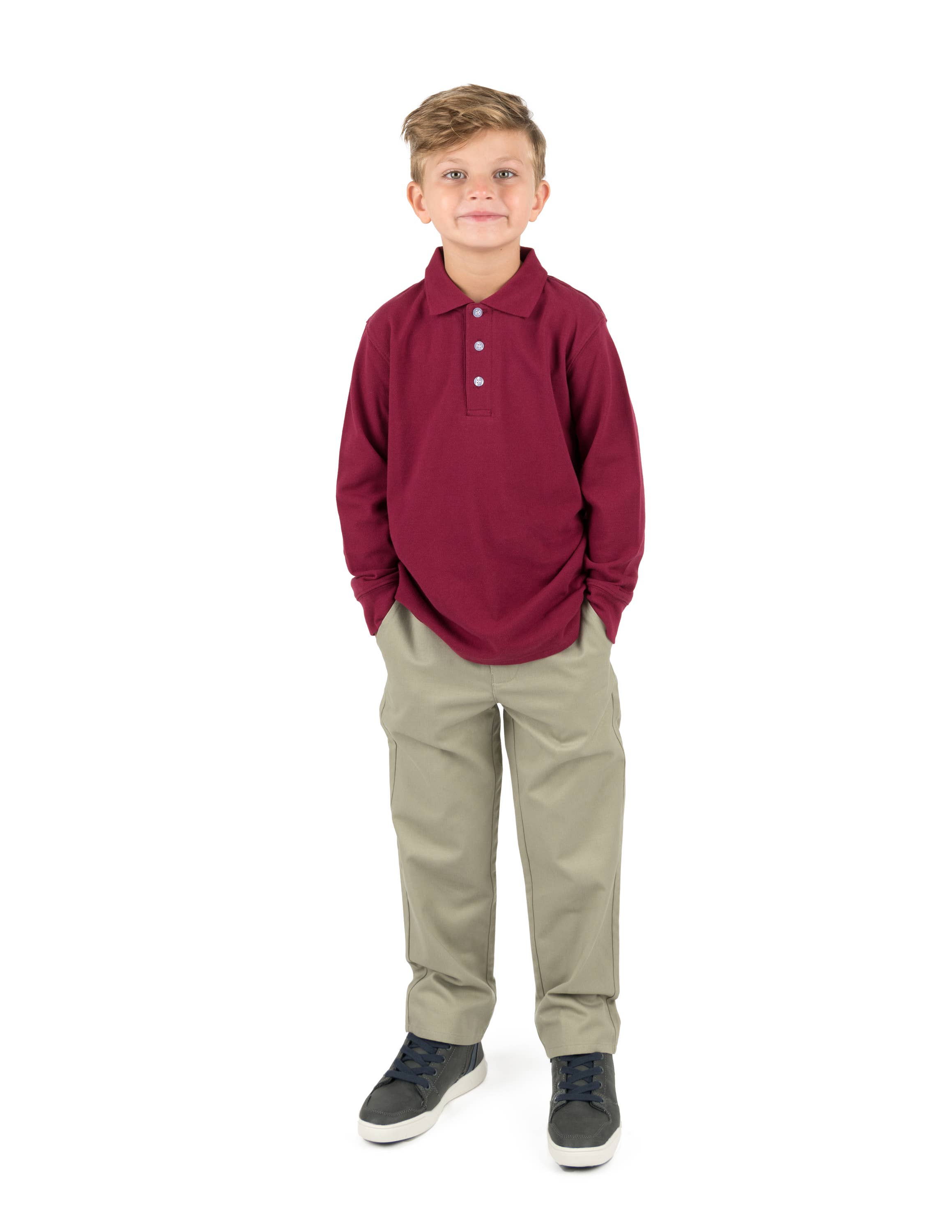 Leveret Pajamas – wholesale T-shirt – Kids – Kids Boys Long Sleeve Cotton Polo Shirt20