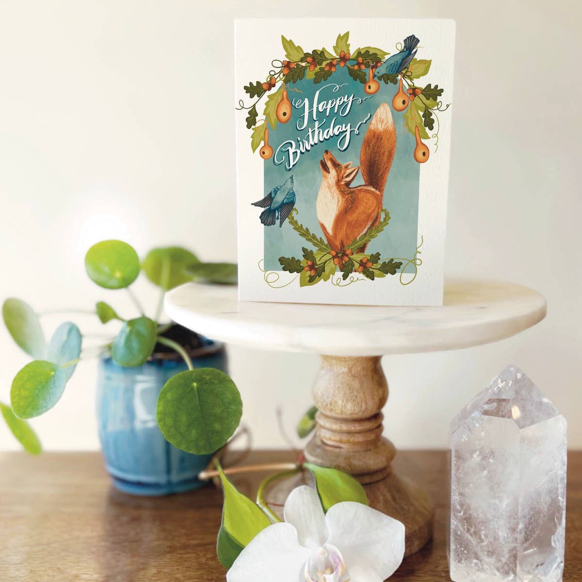 Folk Meadow - Wholesale Birthday Card - Fox in the Garden Birthday Card2