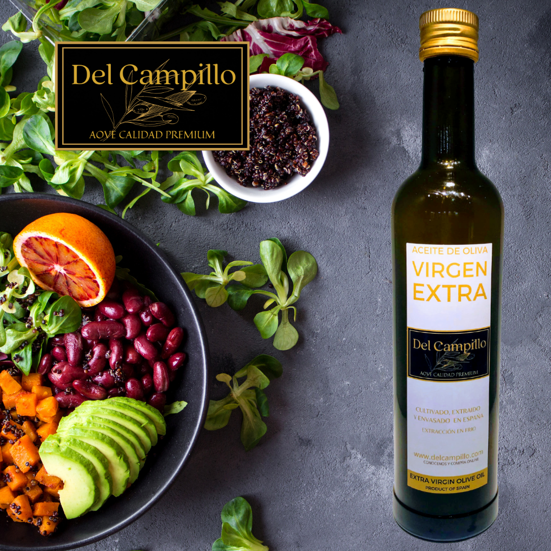 Del Campillo - Wholesale Olive Oil - PACK - 6 bottles EVOO del Campillo 100% Arbequina cold extraction. 500 ml bottle7