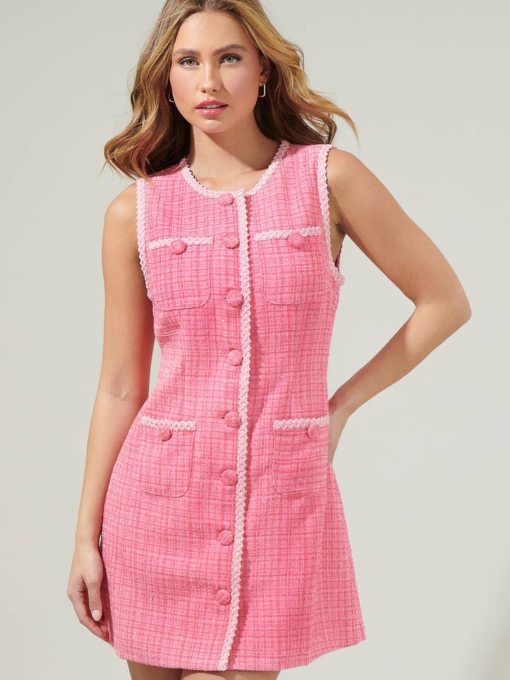 Elvia Tweed Mini Dress for wholesale by Sugarlips