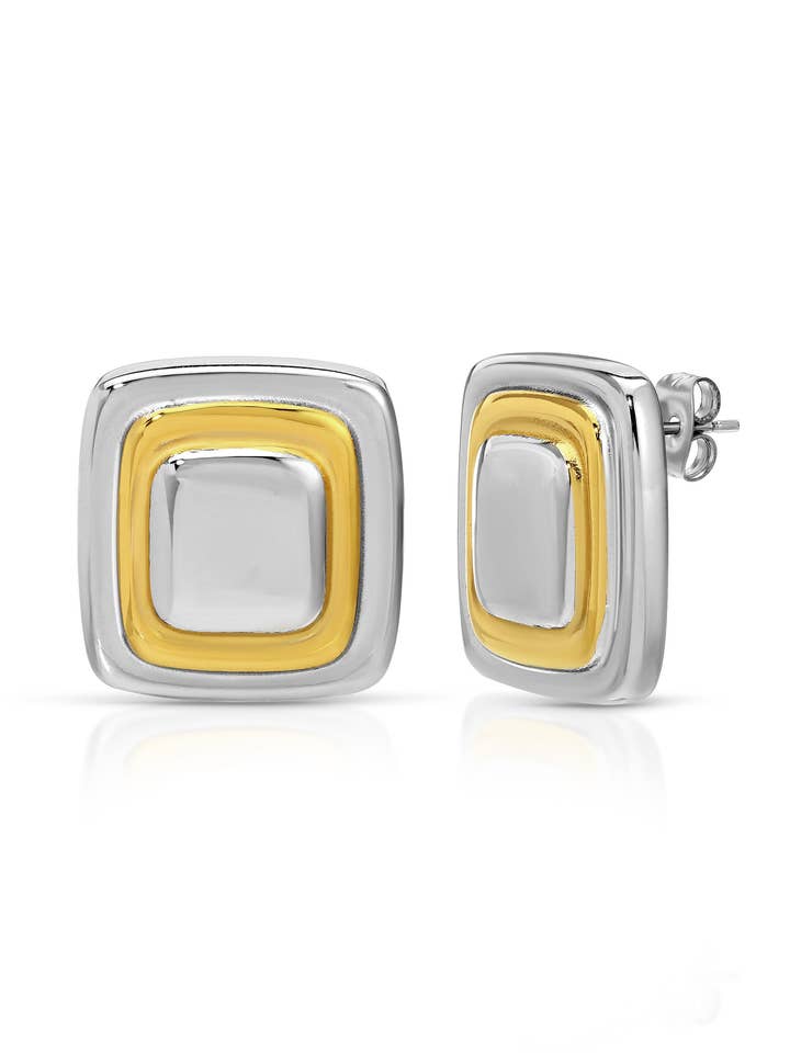 Lancelot Two-Tone Earrings for wholesale by KOZAKH