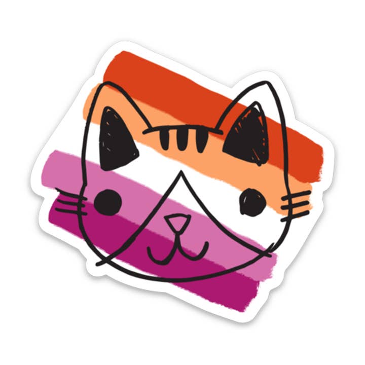 Pride Cat: Lesbian Sticker for wholesale by Cat People Press
