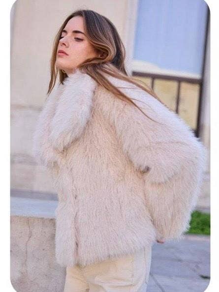 Denim jacket with fur - Beige for wholesale on Faire1