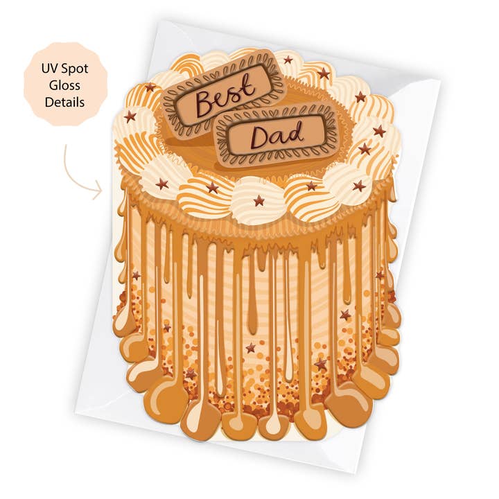 Melhor Pai - Cartão de Saudação em Forma de Bolo para o Dia do Pai por atacado de Two For Joy Illustration