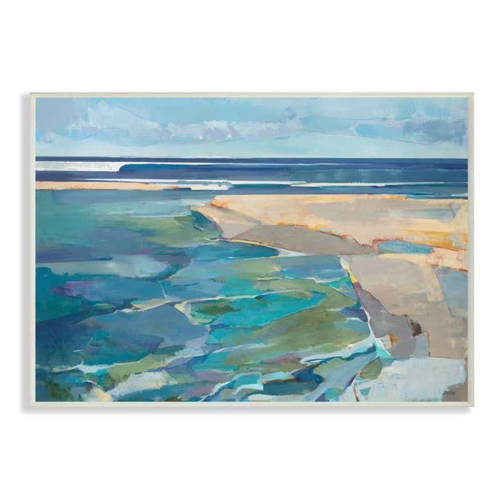 Stupell Industries - Vente Tableau/dessin - Abstrait Plage Paysage Pastel Cubisme Peinture