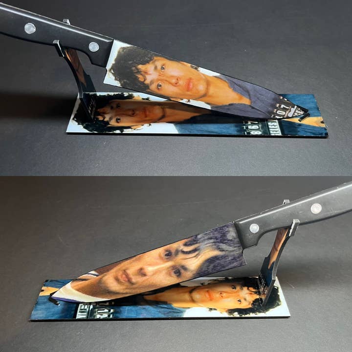 Dead Dave Designs - Wholesale Kitchen/Utility Knife - Richard Ramirez Serial Killer Knife With/Without Sublimated Stand
