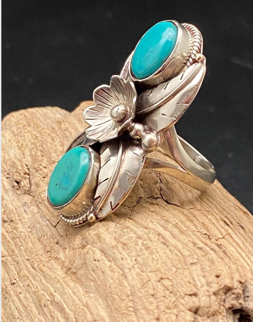 Third eye jewelry inc. - Wholesale Cocktail/Statement Ring - Turquoise ring, handcrafted, adjustable,floral ring, ethnic 2