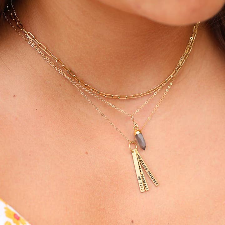 Chocolate and Steel - Wholesale Pendant/Charm Necklace - Be Kind Whenever Possible, It's Always Possible -Dalai Lama Quote Necklace9