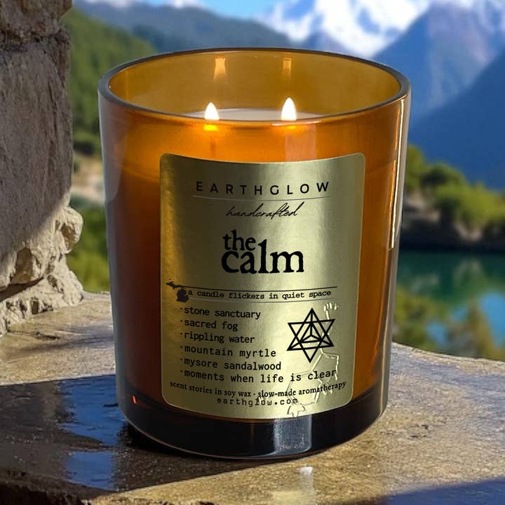 Earthglow - Wholesale Jar/Filled Candle - The Calm  | 11 oz Natural Soy Blend Candle0