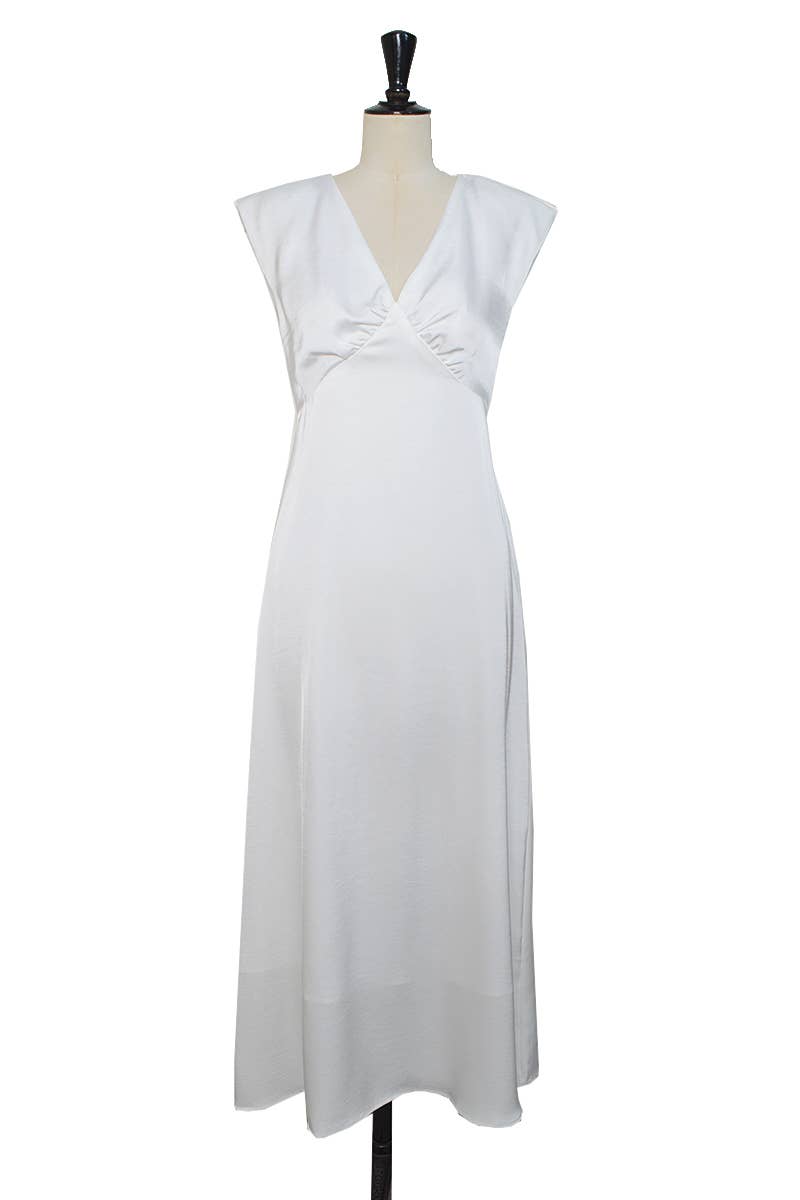ELLI WHITE – Vestido - Mulher por atacado – Vestido comprido de cetim premium0