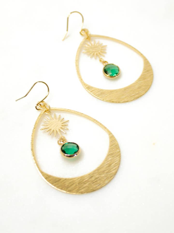 Sea Green Sun Hoops for wholesale by Moxie Collective (formerly Atonement Design)