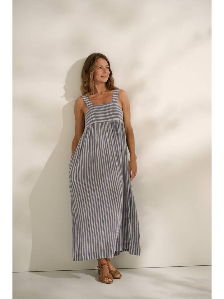 sea blue ecru genuine dress stripe for wholesale on Faire