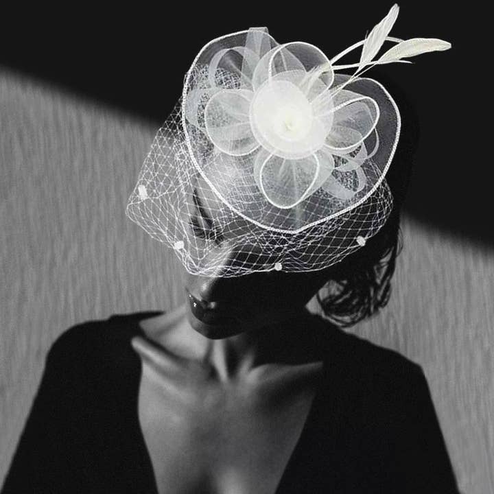 Sensibling Corp. - Wholesale Fascinator hat – Women's - Flower Feather Mesh Fascinator / Headband17