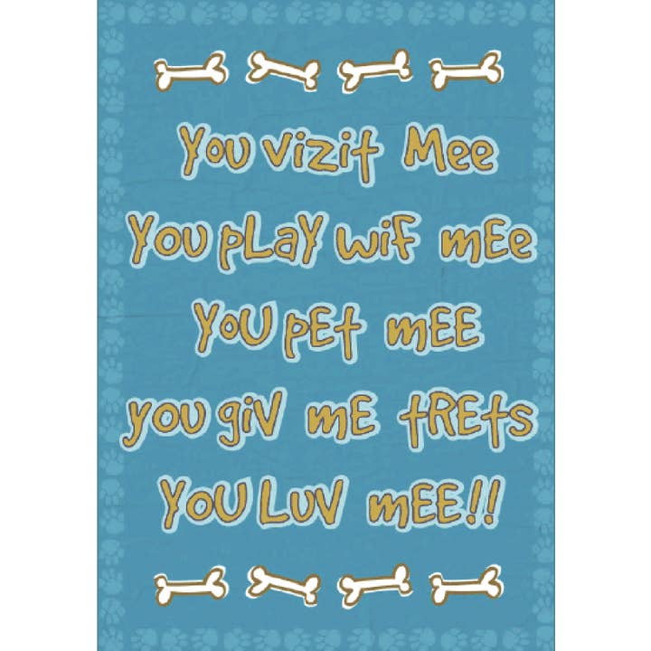 Dog Speak – Großhandel Dankeskarten – Haustier sitzend - U Feed Me3