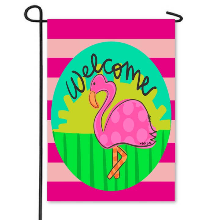 Flamingo Garden Flag for wholesale by Baxter & Me