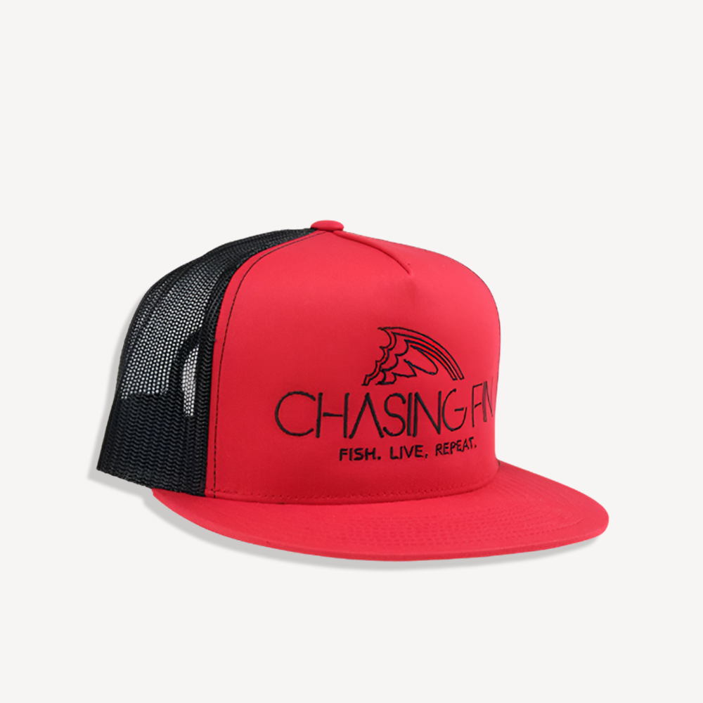 Red & Black Flatbill Snapback for wholesale on Faire1