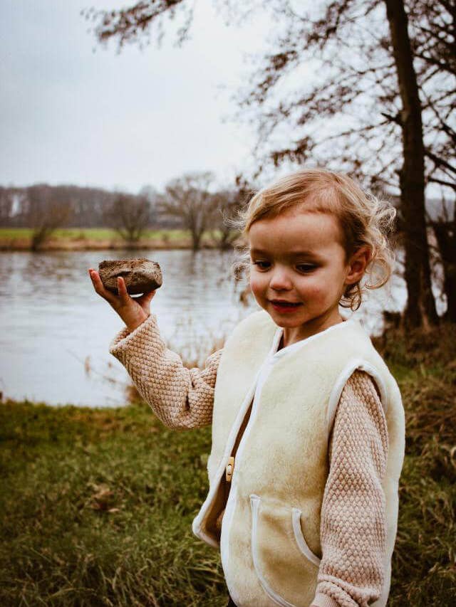 Schaapmaatje - Vente Veste sans manches – enfant - Gilet sans manches en laine beige Bébé/Enfant7