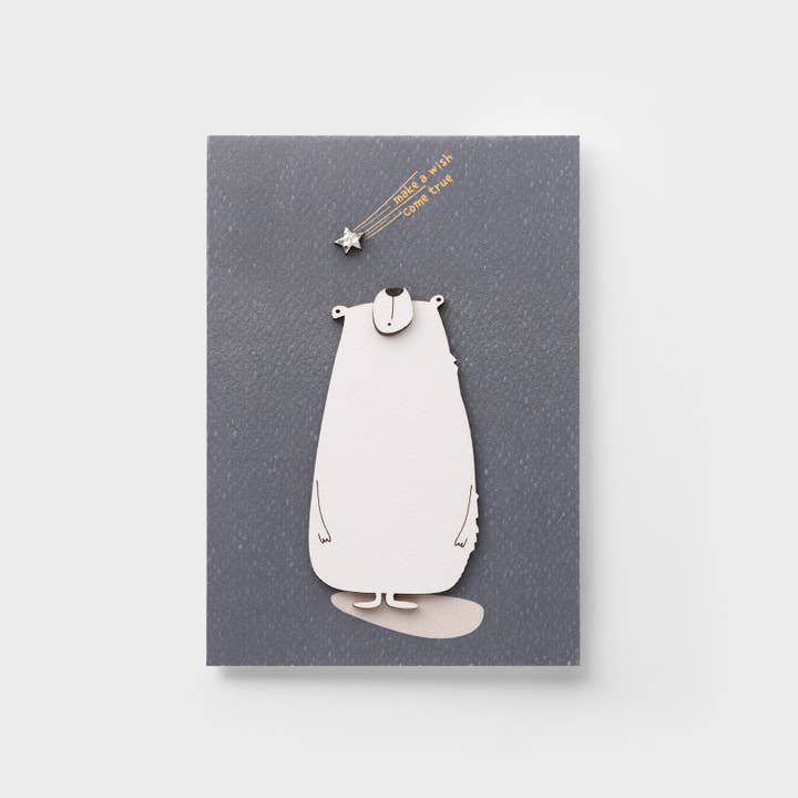 PESKOVOI - Wholesale Everyday Greeting Card - Wooden 3D Greeting Card – Wish Star Keepsake by PESKOVOI1