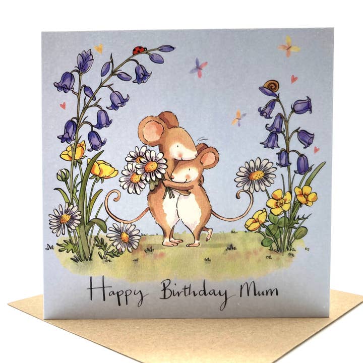 Birthday Card - Mouse Mum Birthday for wholesale by Ink and Snail Limited