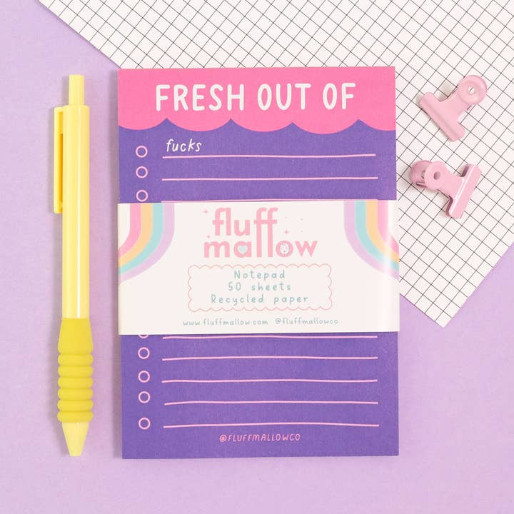 Fluffmallow (Custom duties for USA are pre-paid by us) - Wholesale Notepad - A6 Fresh Out Of Funny Grocery Checklist Notepad (4"X6")0