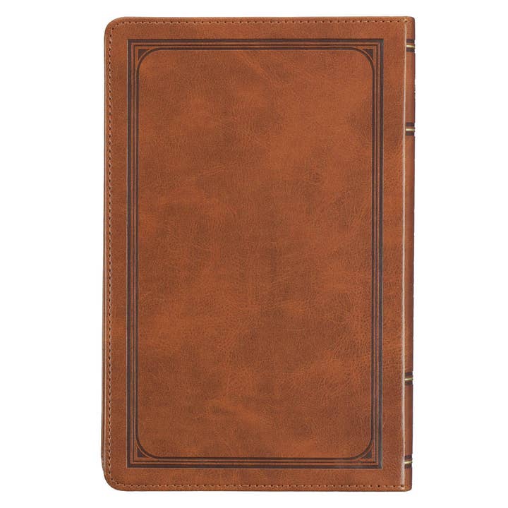Christian Art Gifts - Wholesale Religion - KJV Bible Deluxe Gift Faux Leather, Tan Cross1