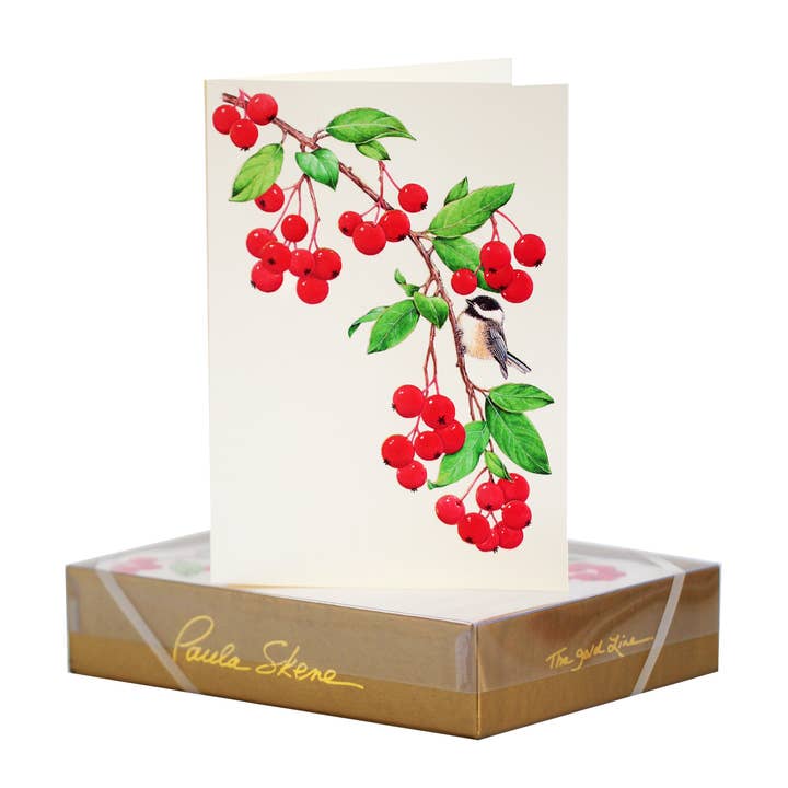 Bird & Berries Christmas Card for wholesale by PAULA SKENE DESIGNS