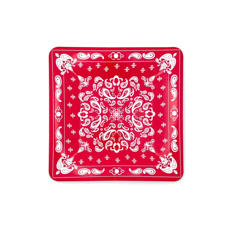 Party West - Wholesale Disposable plate - Red Bandana Dessert Plates (set of 8)