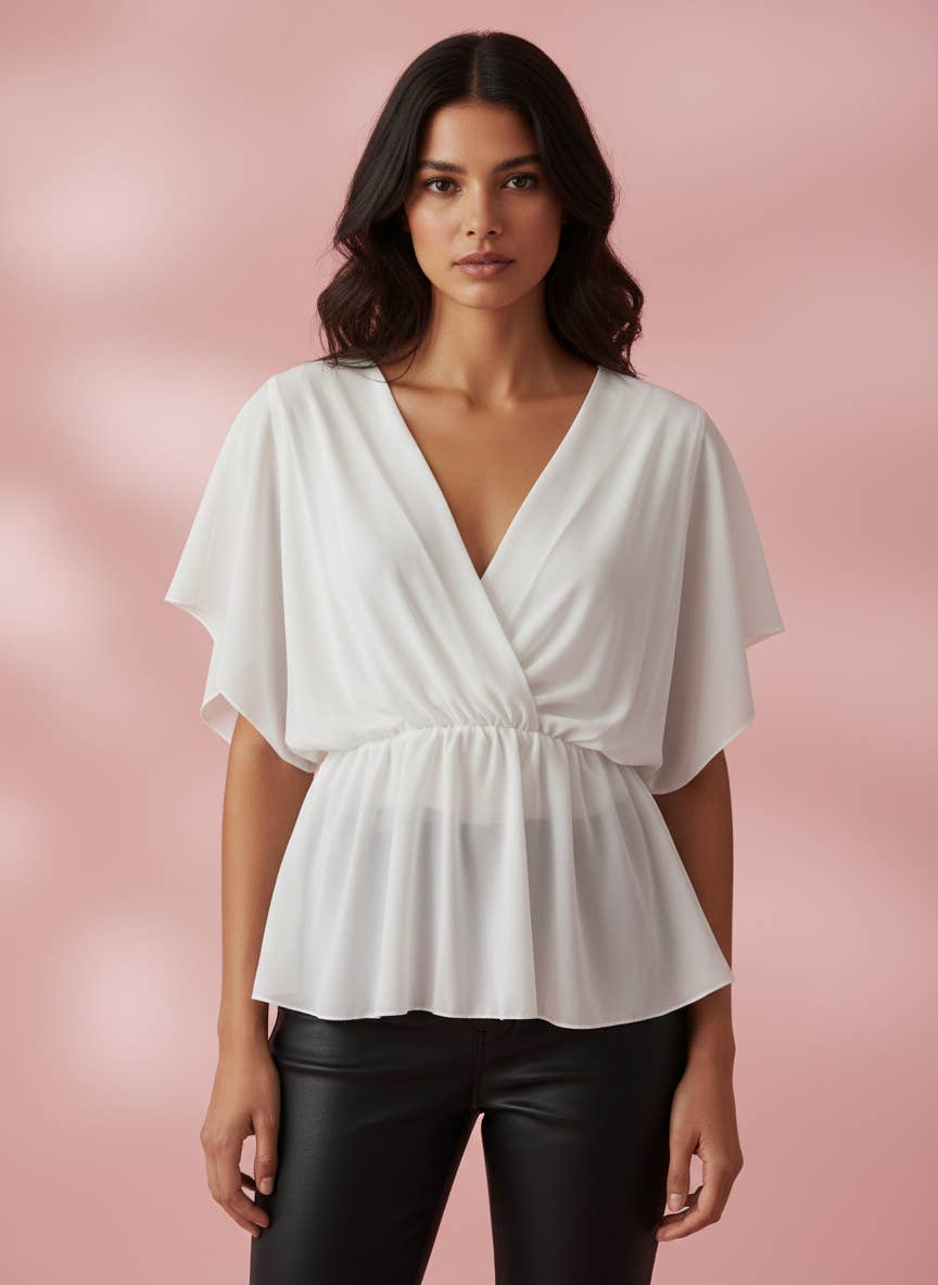 BLANK WHITE BLOUSE 7262 for wholesale on Faire