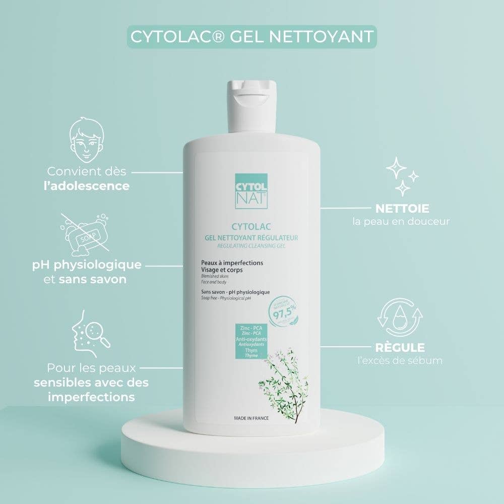 Laboratoires Cytolnat - Wholesale Facial Cleanser - CYTOLNAT - Cytolac Cleansing Gel - Oily to Combination Skin1