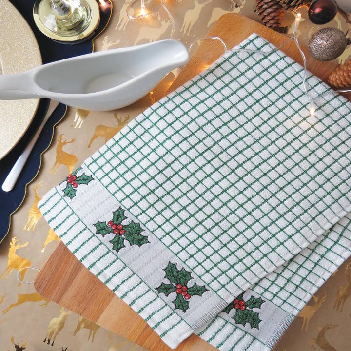 Dublin Gift Company - Wholesale Tea Towel - Samuel Lamont Poli Dri Jacquard Holly Tea Towel