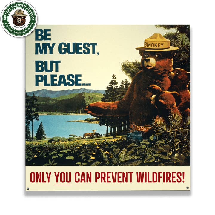 Old Wood Signs - Wholesale Sign - Smokey Bear 1967 Be My Guest: Generic - Wood & Metal Wall Art4