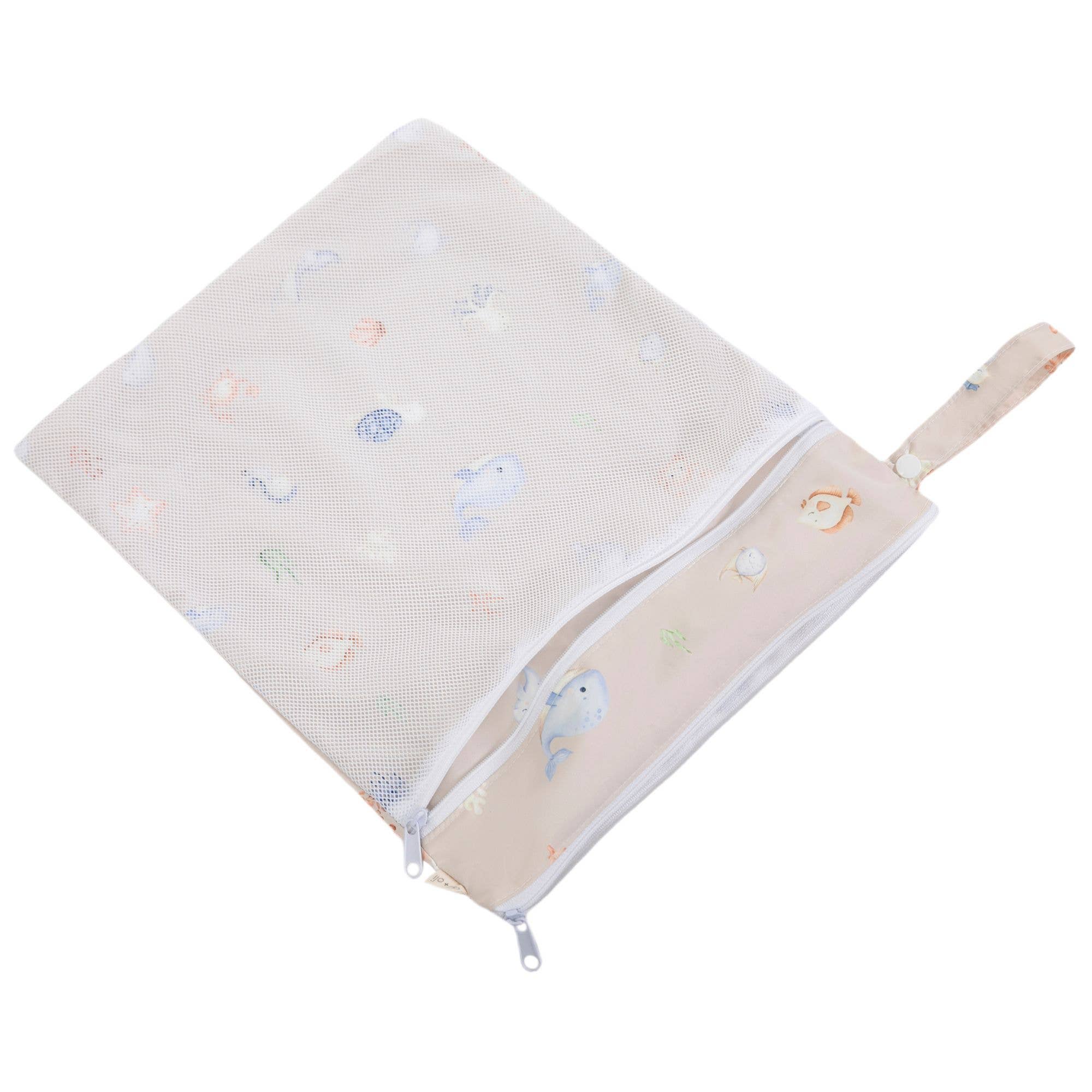 Ali+Oli - Vente Sac étanche - Enfant et bébé - Sac humide/sec à double compartiment avec poche en mesh (Sous-marin)5