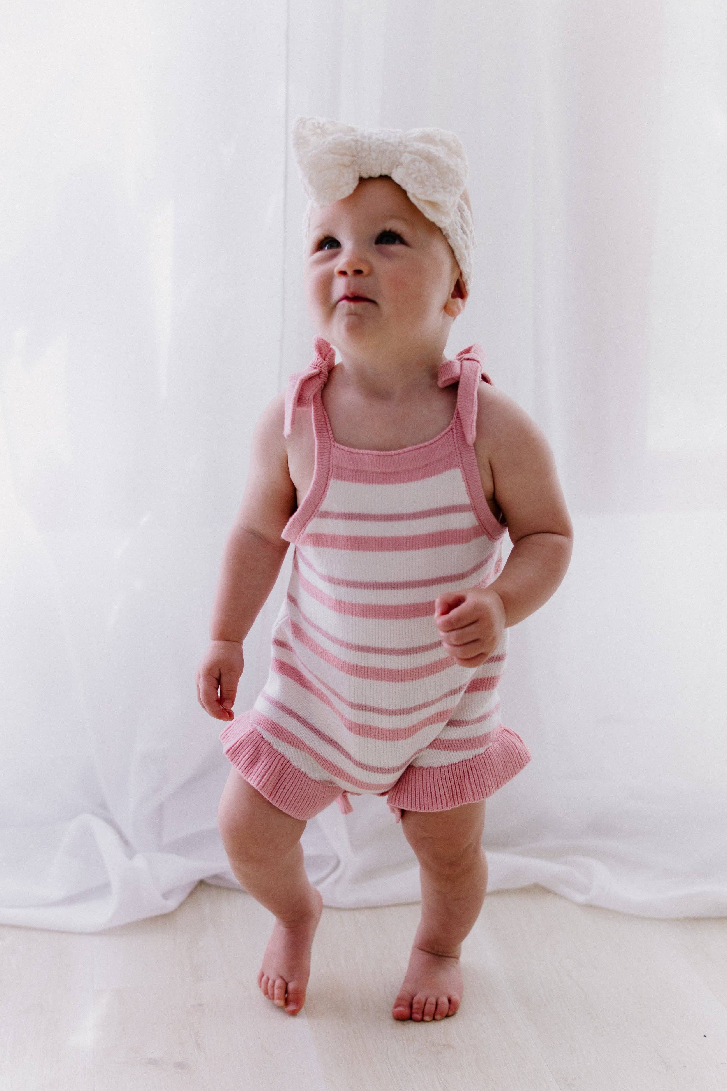 Mae and Rae Bows - Wholesale Romper – Child - Lulu Striped Romper1