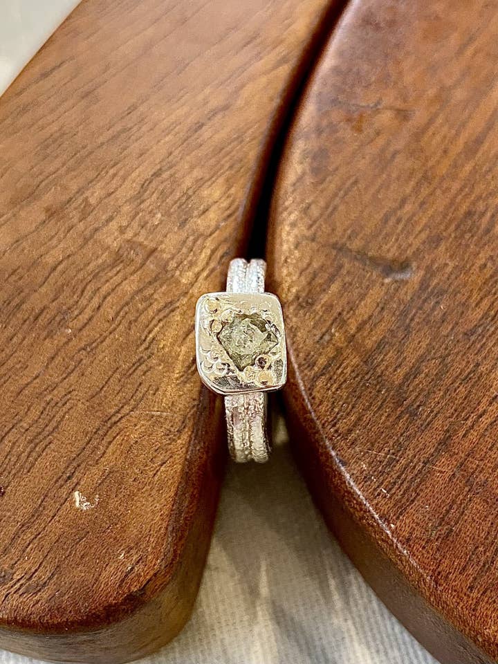 Salt and Pepper Diamond Ring for wholesale by Fi Mehra Designs