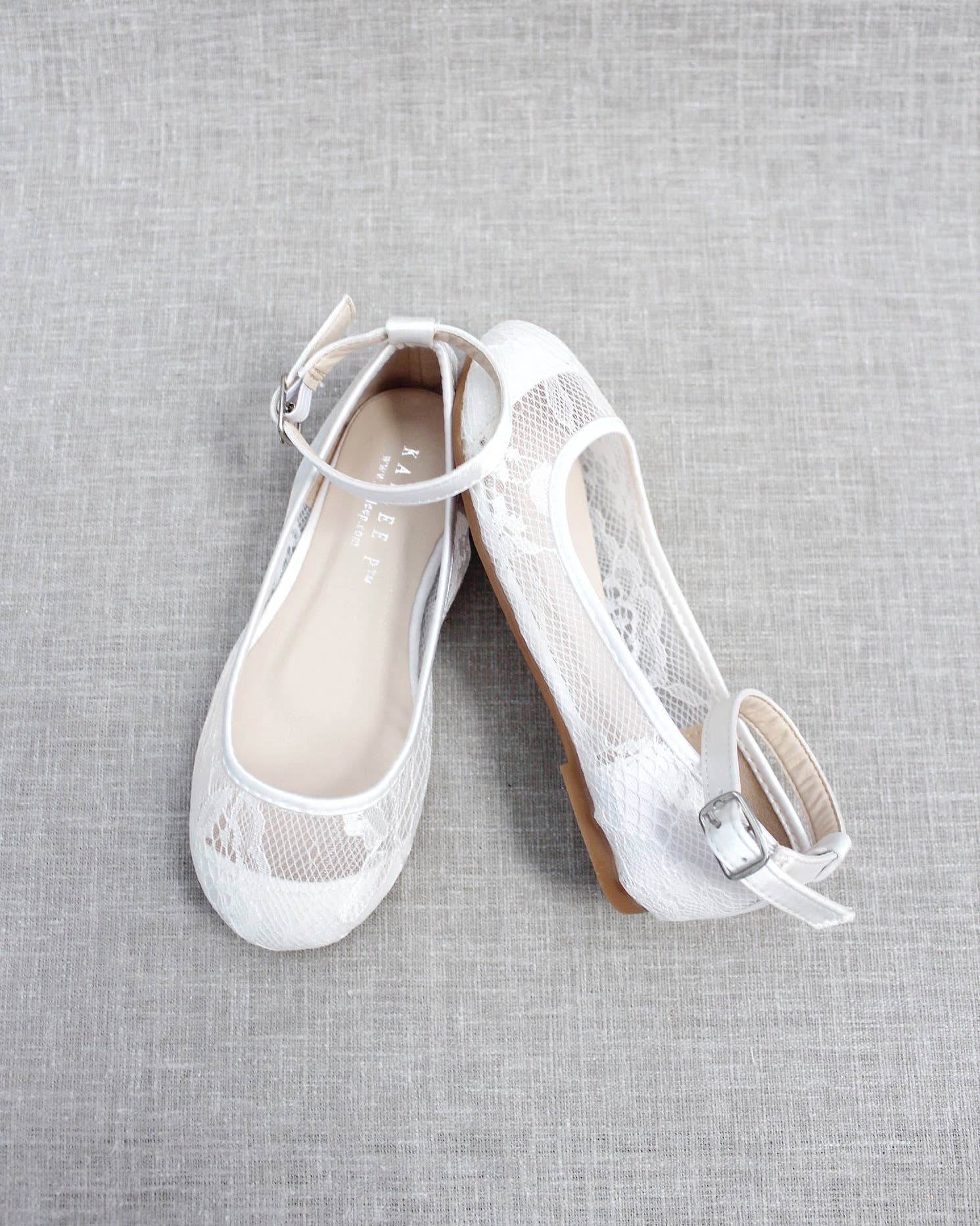 Kailee P. - Wholesale Flats/Loafers - Kids - Lace Ballet Flats with Ankle Strap6